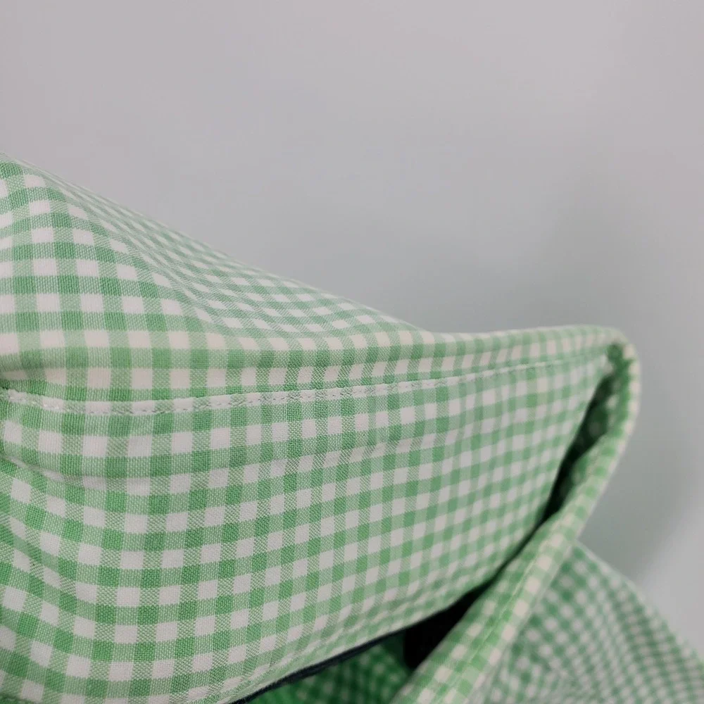 Polo Ralph Lauren Men's‎ Green Gingham Custom Fit Button Down Shirt 17.5 Preppy